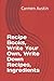 Recipe Books, Write Your Ow...