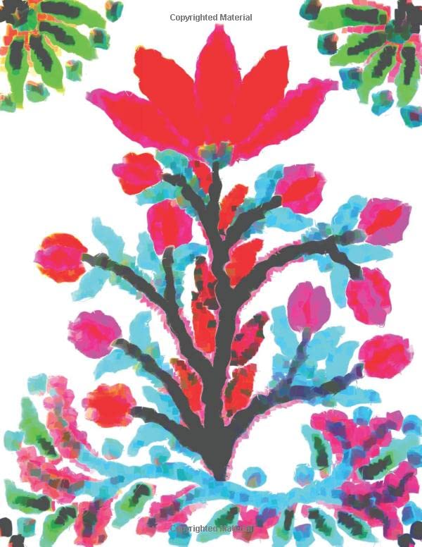 Slavic Folk Art 7 Notebook: Neon Watercolor Blank Line Composition Journal (Lysergic Anthony's Art)