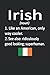Ireland Lined Notebook: Irish Definition Journal 120 Pages 6" x 9" for anyone with Irish Roots