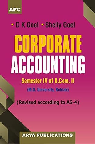 Corporate Accounting Semester IV of B.Com. II (M.D.U., Rohtak)