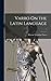 Varro On the Latin Language; 1