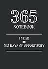 365 Notebook - One Page Per Day: 7x10 - Lined Pages - Black and White - Notebook, Diary, Logbook, Journal, Planner for One Year.