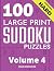 100 Large Print Hard Sudoku...