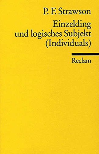 Einzelding und logisches Subjekt. (Paperback)