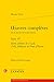 Oeuvres Completes: Entree D...