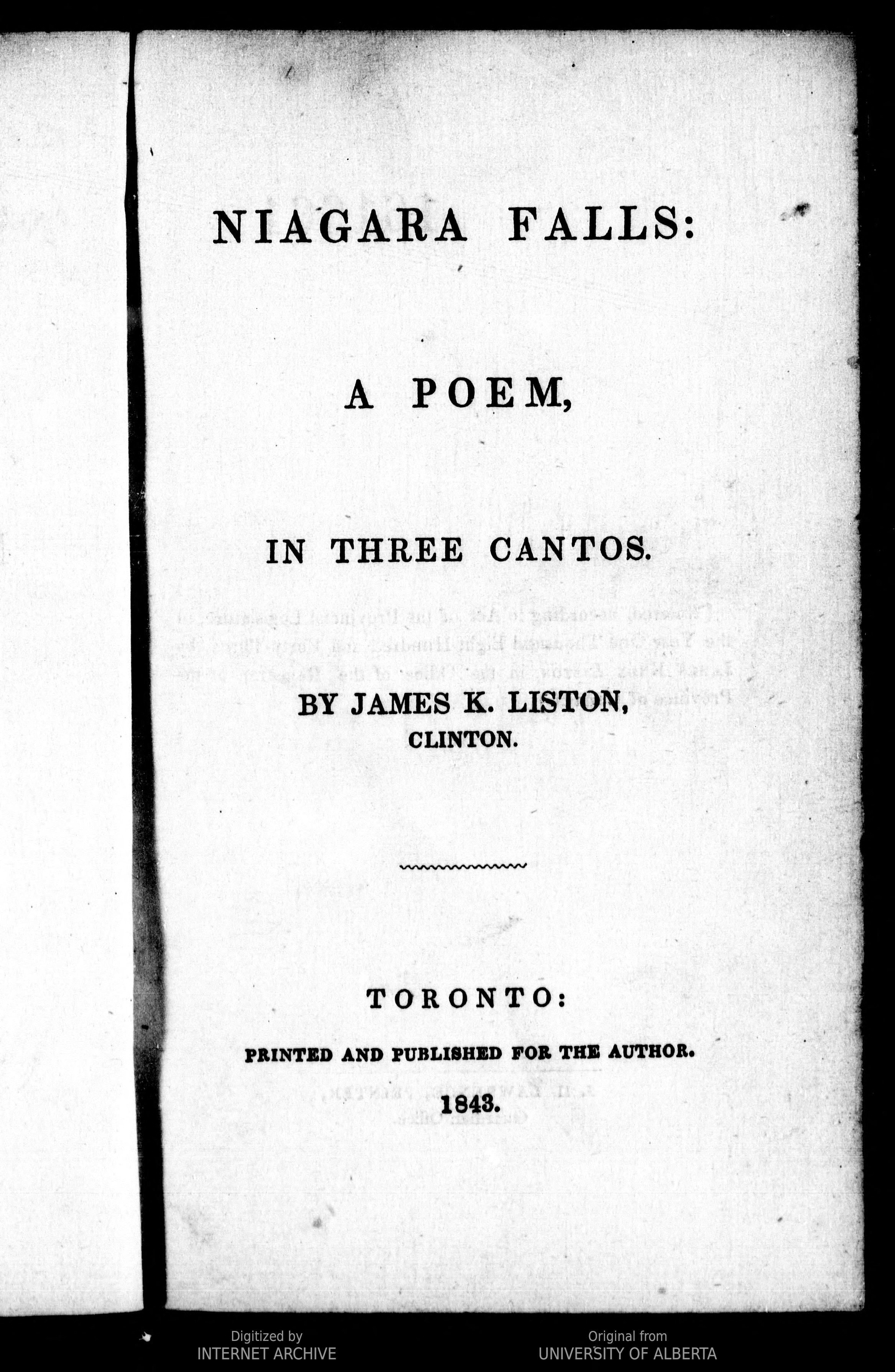 Niagara Falls: A Poem, in Three Cantos.