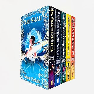 Pandava Rick Riordan Presents Aru Shah Series Books 1 - 5 Collection by Roshani Chokshi (End of Time, Song of Death, Tree of Wishes, City of Gold & Nectar of Immortality)