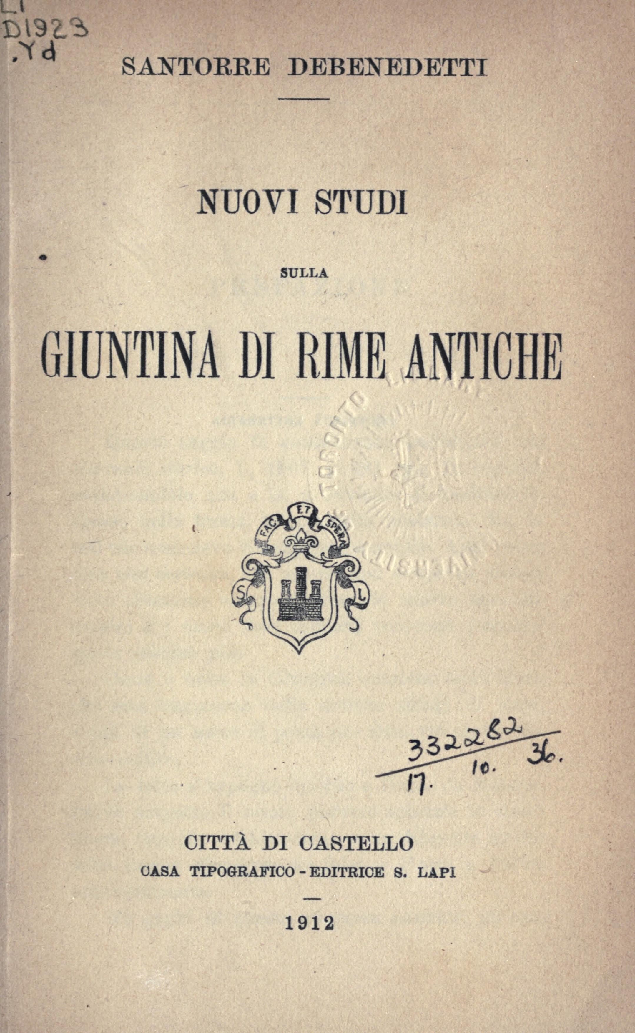 Nuovi studi sulla Giuntina di rime antiche