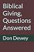 Biblical Giving, Questions ...