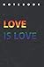 LGBT Rainbow Gay Pride Flag Notebook - BLM + LGBTQ + Notebook... by RAINBOW ART & DESIGN
