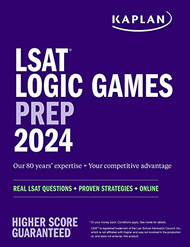 LSAT Logic Games Prep 2024: Real LSAT Questions + Proven Strategies + Online (Kaplan Test Prep)
