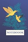 Notebook: Cute blue and yellow hummingbirds notebook blank lined journal
