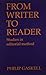 From Writer to Reader: Studies in Editorial Method