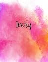 Ivory: Cover Style Water Color - Personalized Name Notebook | Wide Ruled Paper Notebook Journal |Birthday Gift Notebook | For Teens Kids Students Girls| For Home School College | 8.5x11 inch 160 pages