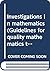 Investigations in mathematics