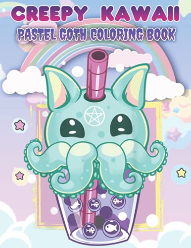 Kawaii Pastel Goth Creepy Creature Boba Bubble Tea Vaporwave Coloring Book For Adult: Horror Coloring Book, Adult Coloring Book, Halloween Coloring Book (Paperback)