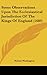 Some Observations Upon The Ecclesiastical Jurisdiction Of The Kings Of England (1689)