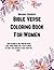 BIBLE VERSE COLORING BOOK FOR WOMEN by Miranda Cosgrove