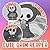 Cute Grim Reaper Dots Lines...