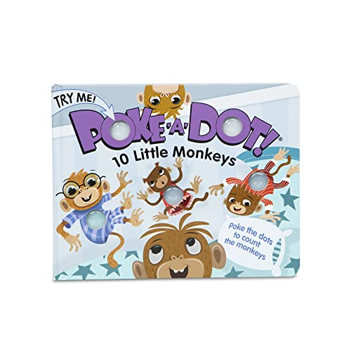 Melissa & Doug Poke-a-Dot! 10 Little Monkeys, Interactive Children's Board Book with Buttons to Pop, Educational Sensory Toy for Toddlers & Preschoolers Ages 3+ - FSC Certified (Board Book)