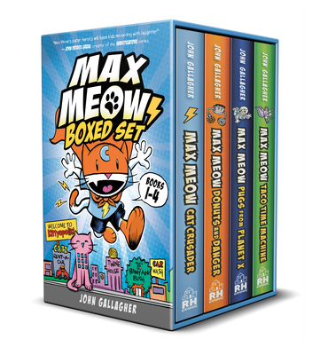 Max Meow Boxed Set: Welcome to Kittyopolis (Books 1-4): Max Meow 1: Cat Crusader; Max Meow 2: Donuts and Danger; Max Meow 3: Pugs from Planet X; Max ... Taco Time Machine (A Graphic Novel Boxed Set)