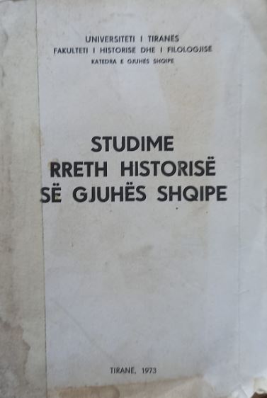Studime rreth historisë së gjuhës shqipe