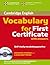 Cambridge Vocabulary for First Certificate: Edition with answers and Audio-CD