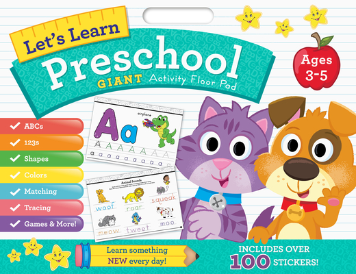 Let's Learn Preschool Giant Activity Floor Pad | Preschool Workbook with ABCs, Numbers, Shapes, Colors, Tracing & 100+ Stickers | Pre-K Readiness Activity Book | Ages 3–5