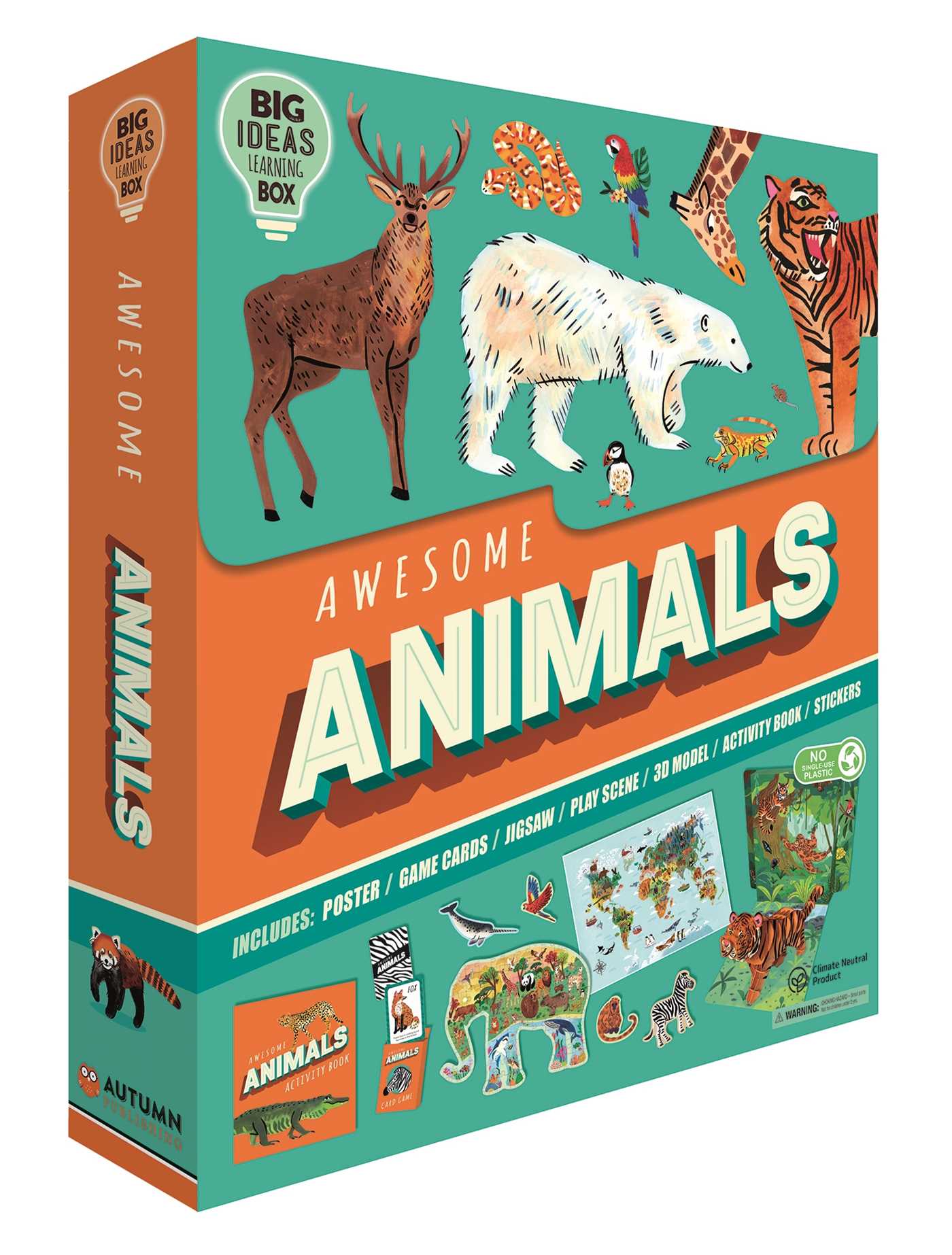 Awesome Animals-Big Ideas Learning Box-Explore the Amazing Animal Kingdom: Kit Includes Poster; Jigsaw; Game Cards and Much More! (Paperback)