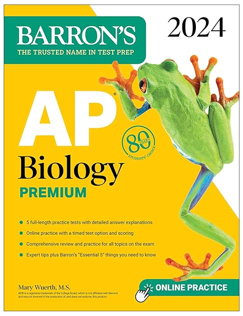 AP Biology Premium, 2024: Comprehensive Review With 5 Practice Tests + an Online Timed Test Option (Barron's AP Prep)