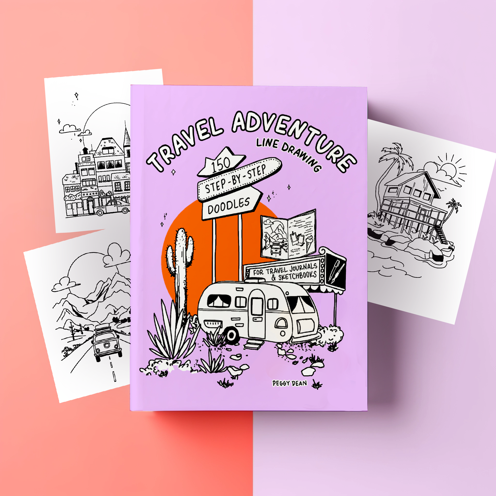 Travel Adventure Line Drawing