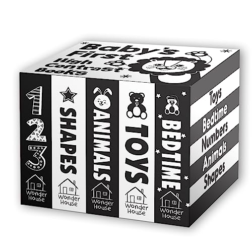 Baby’s First High-Contrast Books Boxed Set [Box Set of 5] - Age Group: 0+ / Black and White Tummy Time Books /Illustrated Board Book for Kids/Toddlers / (High Contrast Board Books)