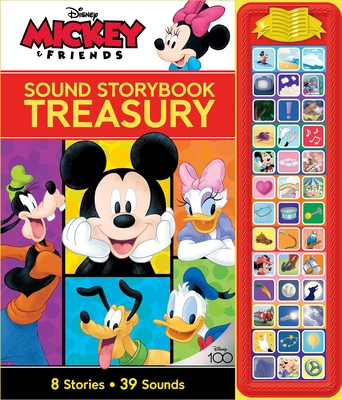 Disney Mickey Mouse & Friends - Minnie, Donald, Goofy, and More! Sound Storybook Treasury - 39-Button Sound Book - PI Kids (Hardcover)