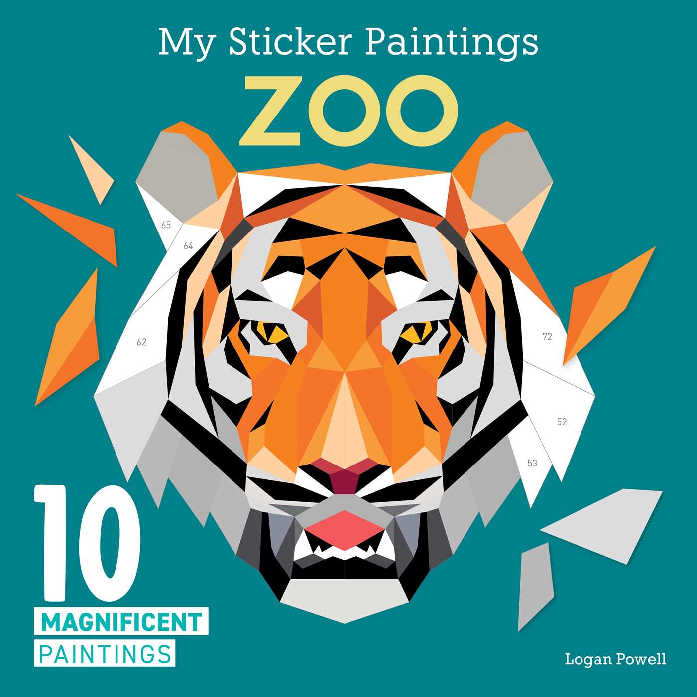 My Sticker Paintings: Zoo: 10 Magnificent Paintings (Happy Fox Books) For Kids Ages 6-10 - Tiger, Wolf, Elephant, Giraffe, and More, with 50-100 Removable, Reusable Stickers per Design