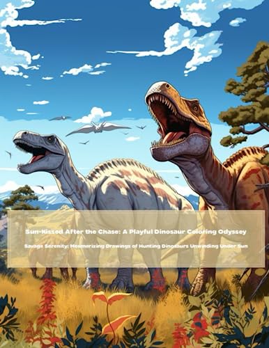 Sun-Kissed After the Chase: A Playful Dinosaur Coloring Odyssey: Savage Serenity: Mesmerizing Drawings of Hunting Dinosaurs Unwinding Under Sun (Paperback)