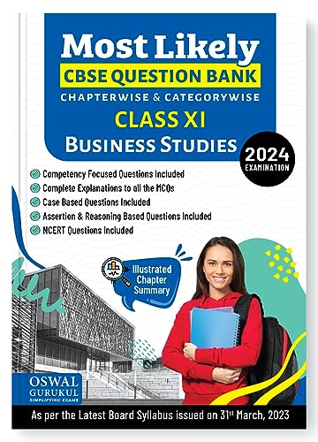 Oswal - Gurukul Business Studies Most Likely CBSE Question Bank for Class 11 Exam 2024 - Chapterwise & Categorywise, Competency Focused Qs, NCERT Qs, Case, Assertion & Reasoning (Kindle Edition)