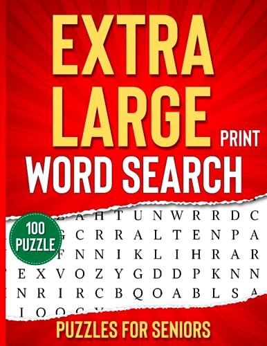 Extra Large Print Word Search Puzzles For Seniors: A Large Print Word Search Book With Solution Font Size 40, Relaxing Puzzle To Keep Your Brain Sharp (Paperback)