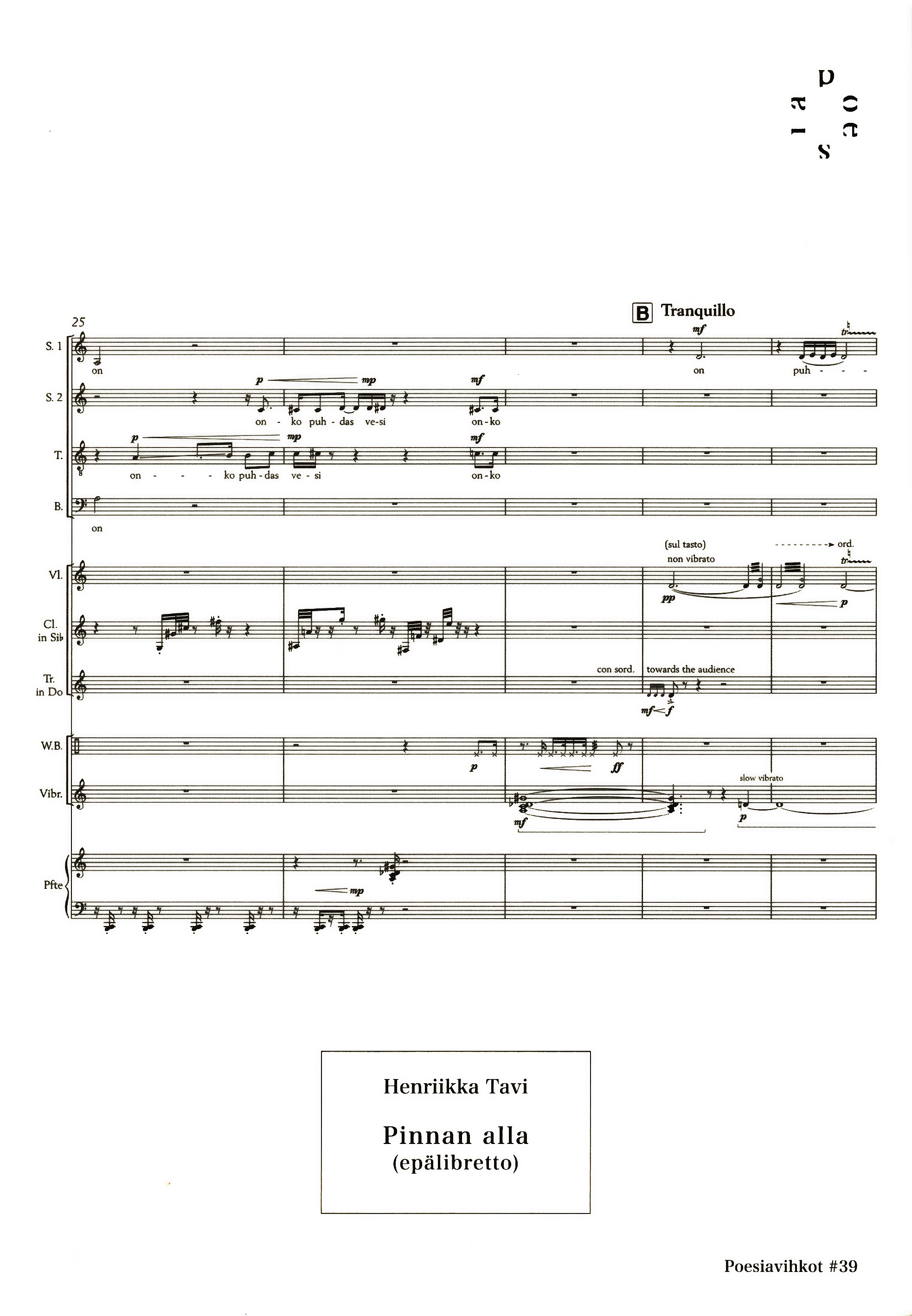 Pinnan alla (epälibretto)