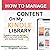 How To Manage Content On My...