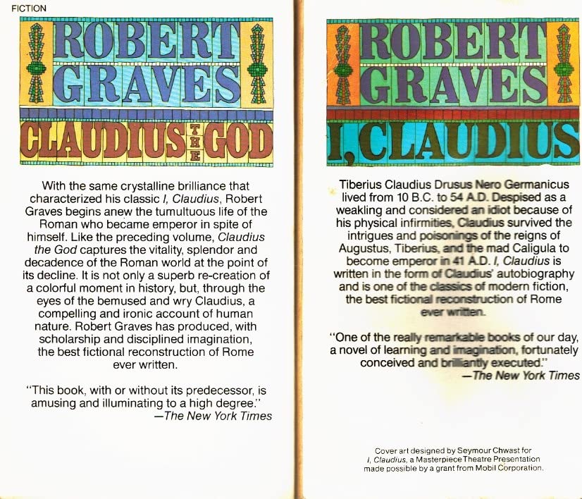 2 Titles By Robert Graves: "I, Claudius," & "Claudius the God."