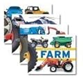 Set of 4 Mighty Movers Books - Cars - Farm - Emergency - Diggers and Dumpers