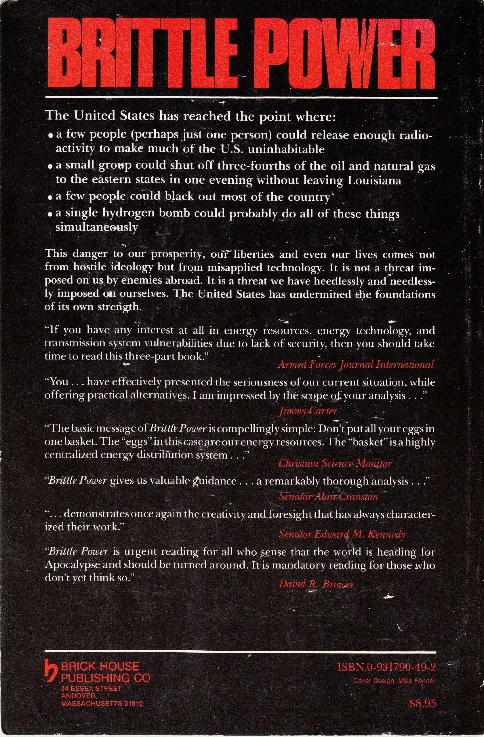 Brittle Power: Energy Strategy for National Security (Hardcover)