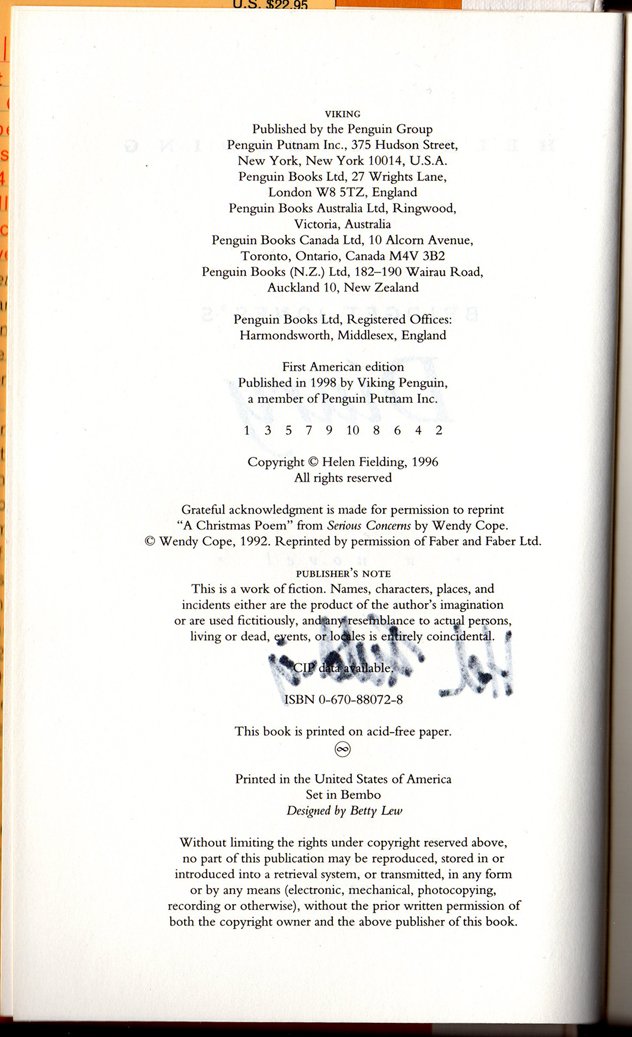 Bridget Jones's Diary / Signed by Author