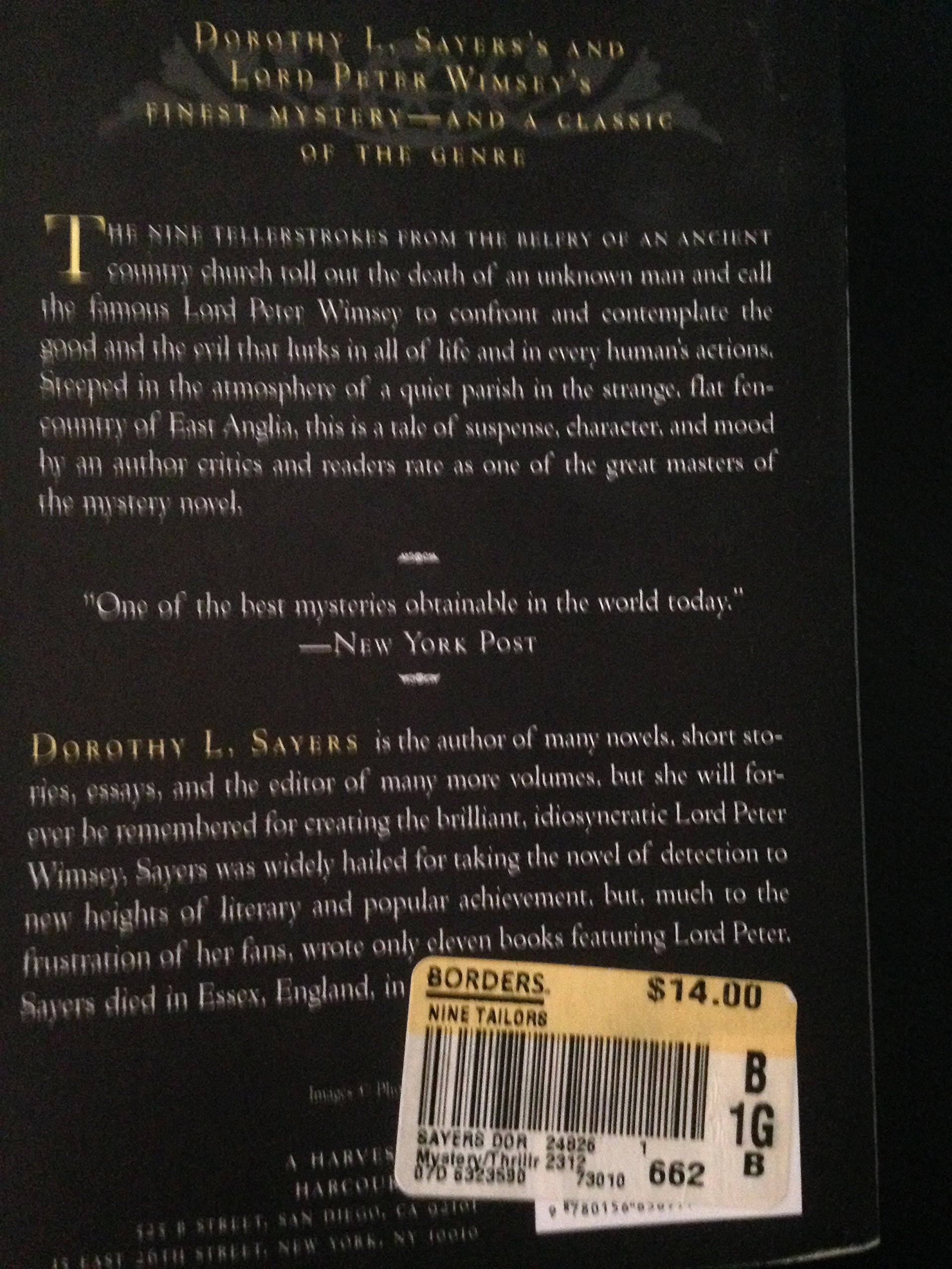 The Nine Tailors - A Lord Peter Wimsey Mystery