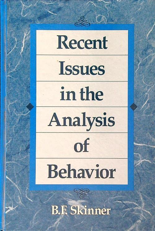 Recent Issues in the Analysis of Behavior (Hardcover)