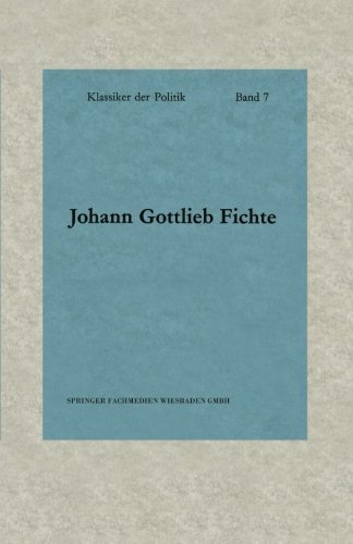 Schriften zur Revolution (Klassiker der Politik) (Volume 7) (German Edition) by Johann Gottlieb Fichte (1967-01-01)