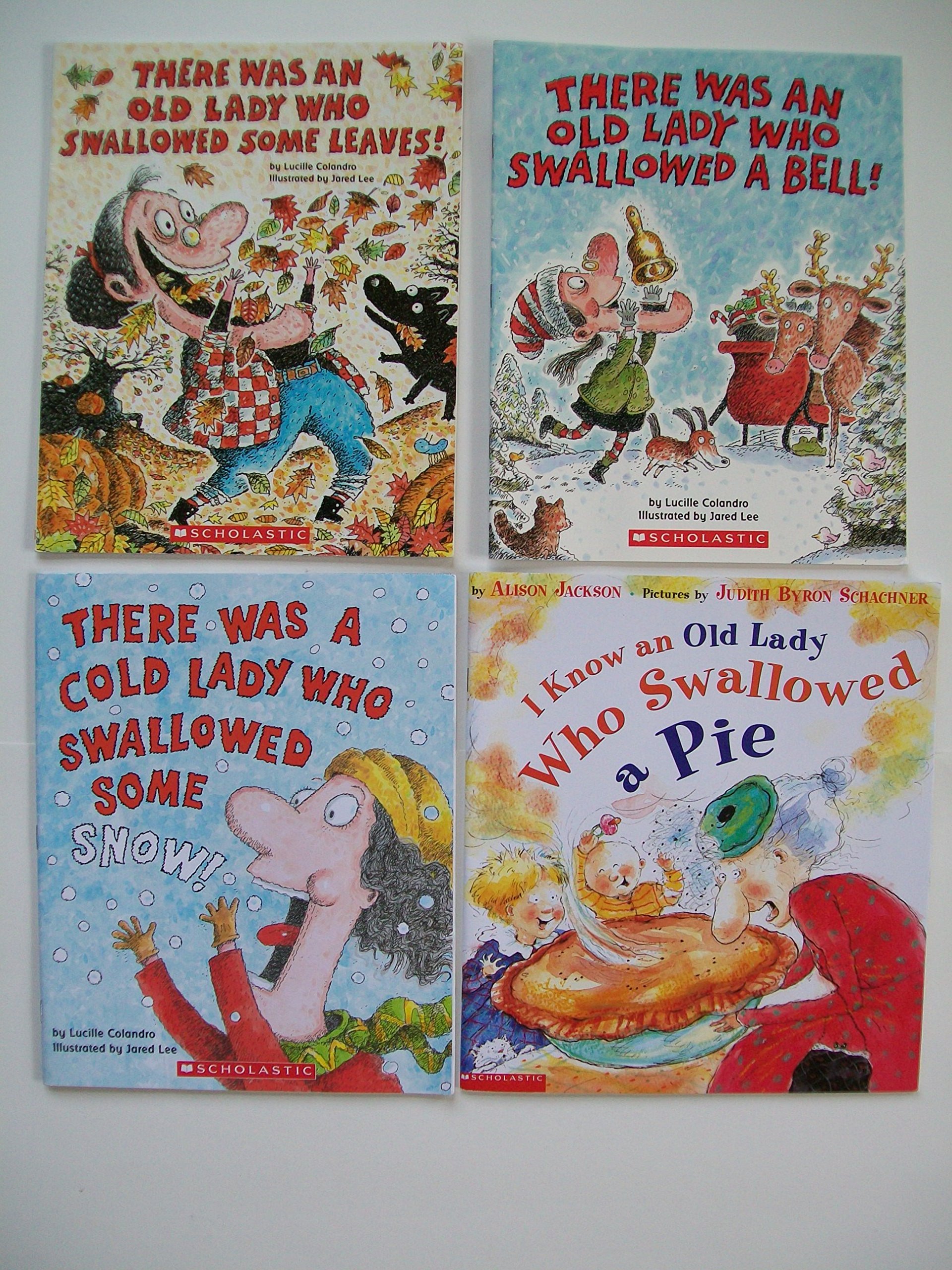 There Was An Old Lady Who Swallowed Some Leaves; A Bell; Some Snow; I Know an Old Lady... (4 Set)