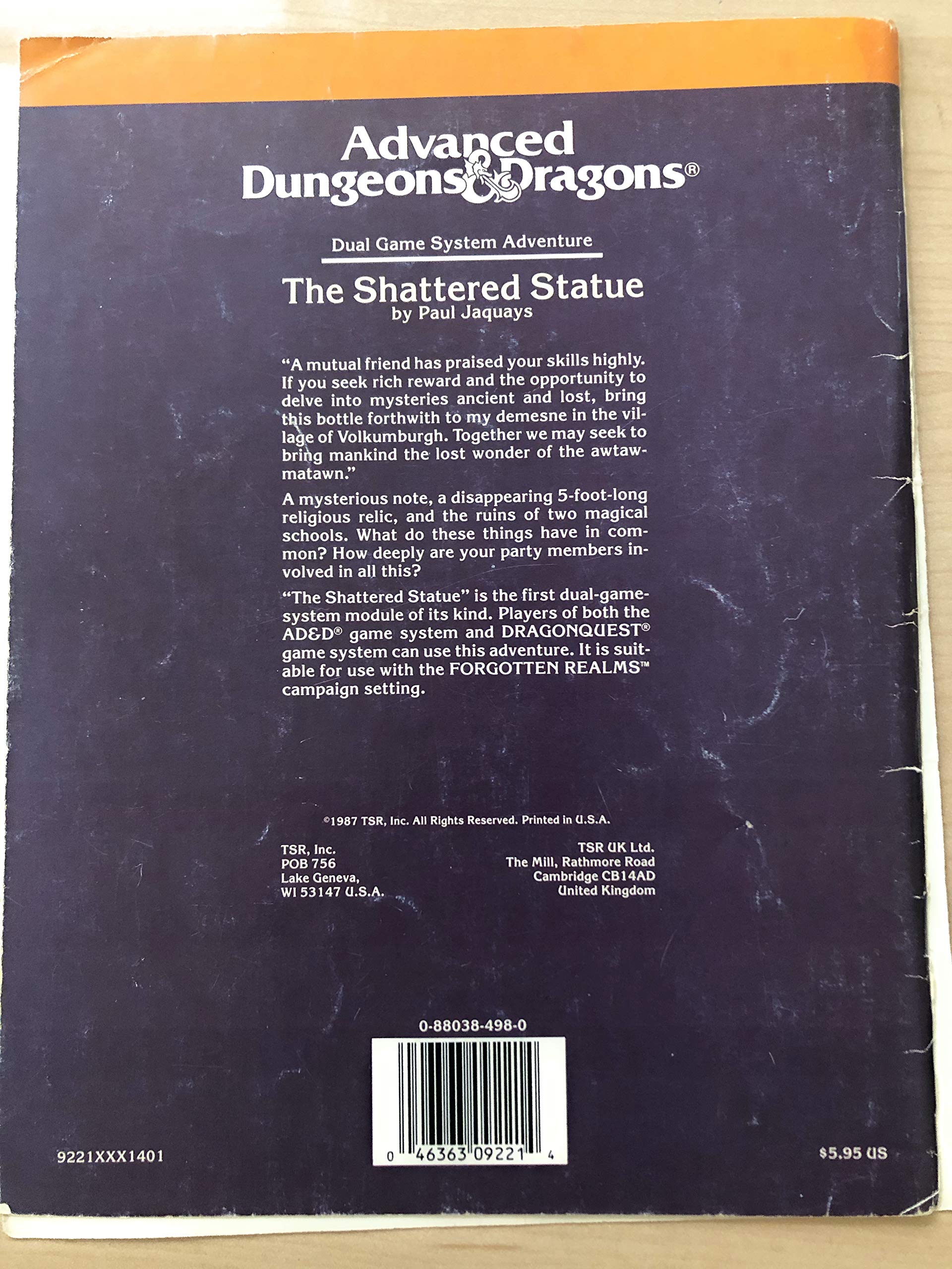 The Shattered Statue (Advanced Dungeons and Dragons/Dragonquest Module DQ1)
