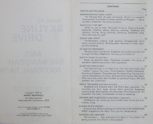 Guide to Skyline Drive and Shenandoah National Park (Bulletin / Shenandoah Natural History Association)