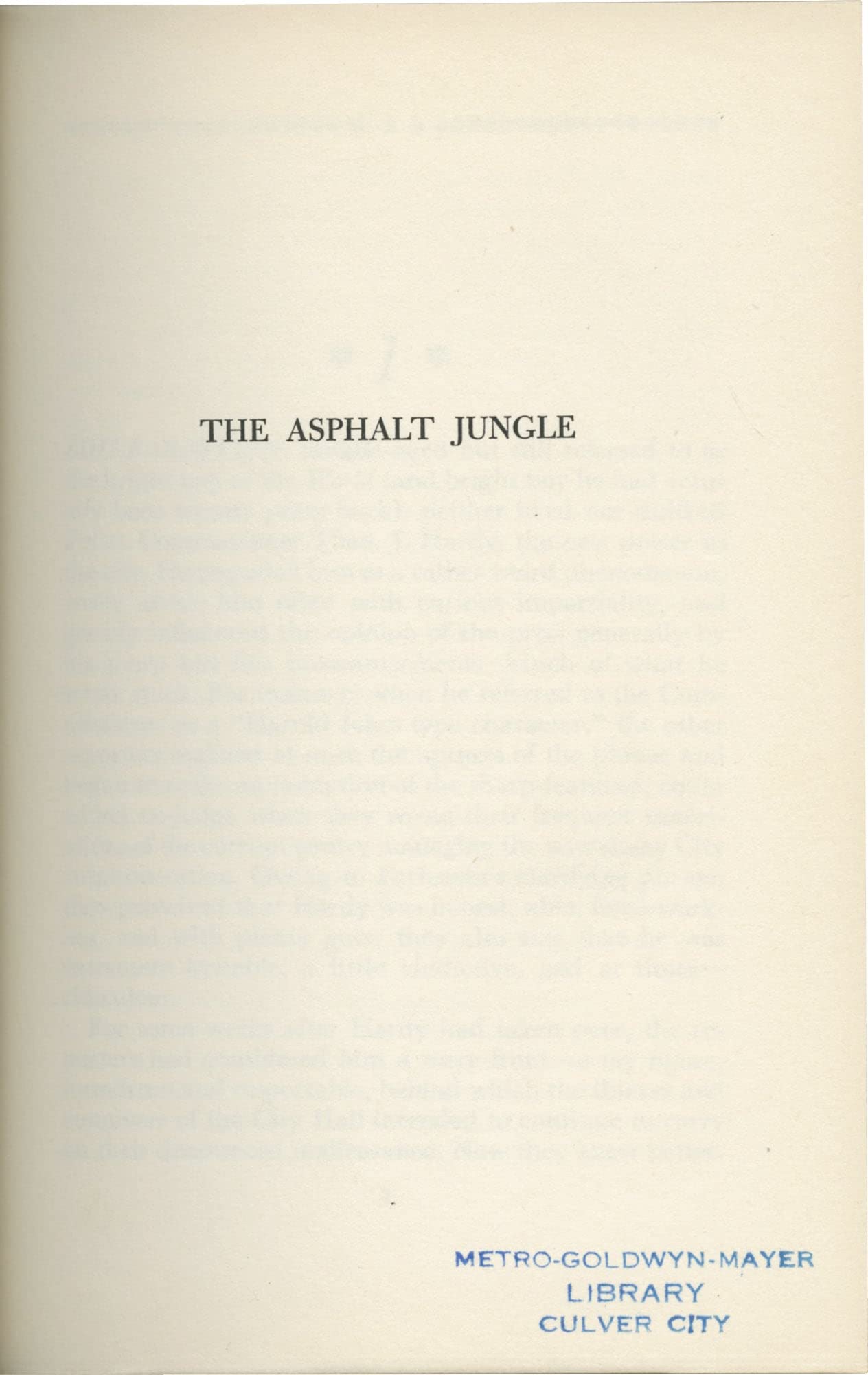 The Asphalt Jungle
